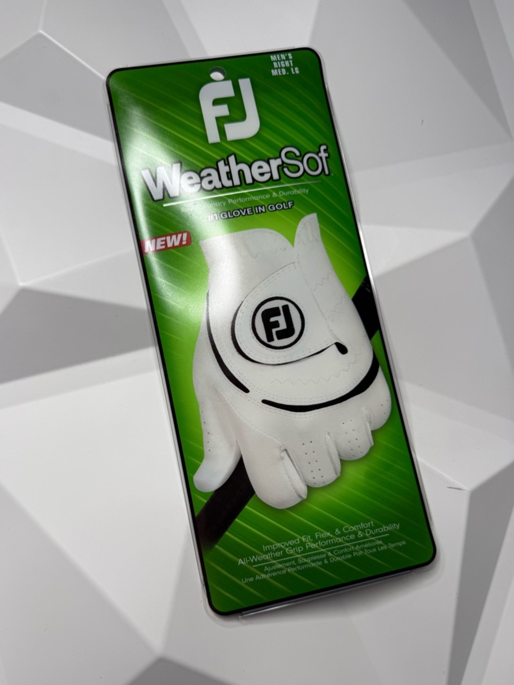 NWT FootJoy WeatherSof Golf Glove Men’s Right Hand Medium Large White Black Golf